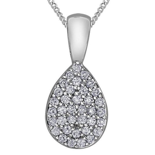 9ct WG .15CT Diamond Pear Shaped Pendant