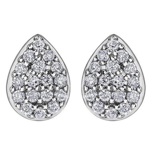 9ct WG .142CT Diamond Pear Shaped Earrings