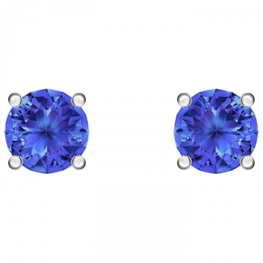 Attract Stud Pierced Earrings, Blue, Rhodium