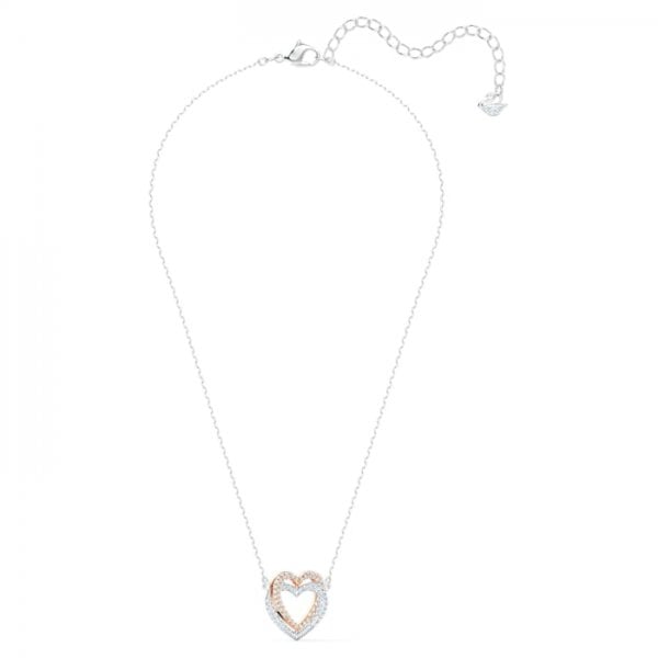 Infinity Heart Necklace, White