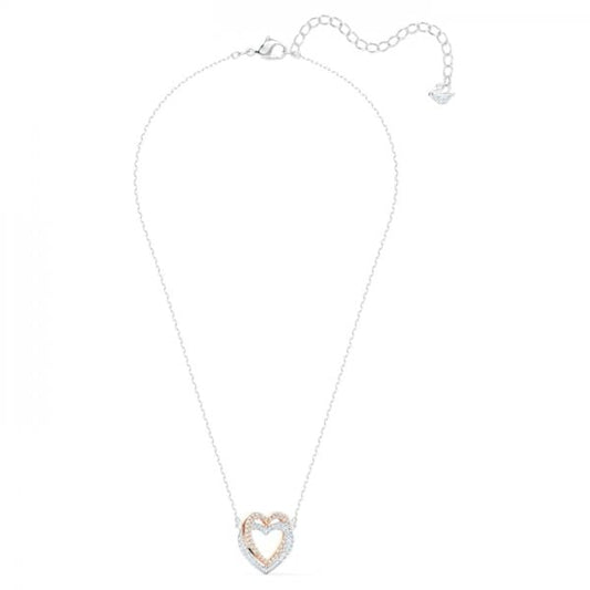 Infinity Heart Necklace, White