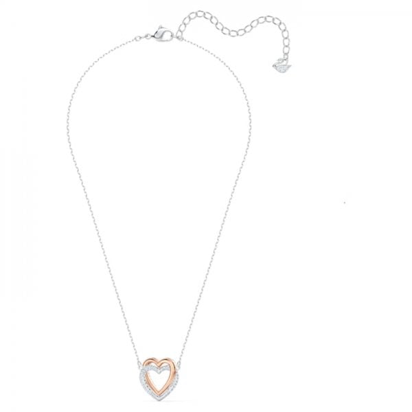 Infinity Heart Necklace, White