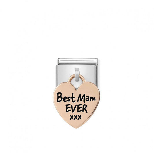 Classic Composable Limited Edition Rose Gold Heart Pendant Best Mam Ever Charm