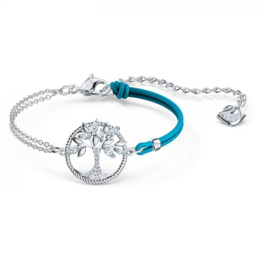 Symbolic Tree of Life Bracelet, Blue, Rhodium