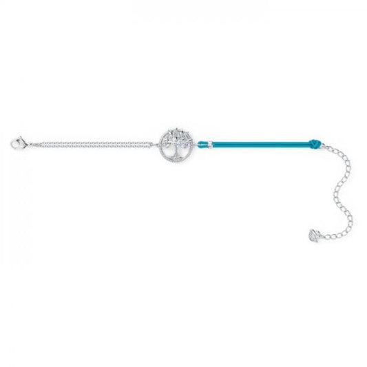 Symbolic Tree of Life Bracelet, Blue, Rhodium