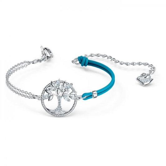 Symbolic Tree of Life Bracelet, Blue, Rhodium