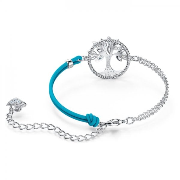Symbolic Tree of Life Bracelet, Blue, Rhodium