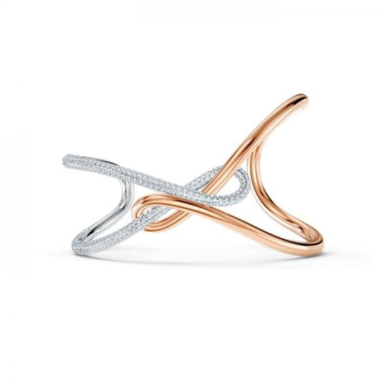 SWAROVSKI INFINITY CUFF, WHITE, MIXED METAL FINISH