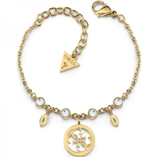 Gold Clear Crystal And 4G Logo Charm Bracelet