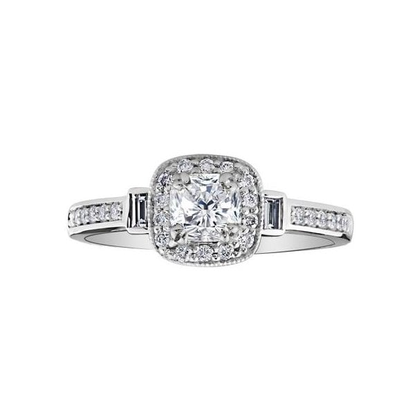 18CT WG/PD .75CT TW DIAMOND RING