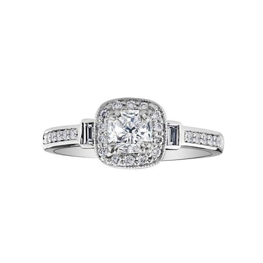18CT WG/PD .75CT TW DIAMOND RING