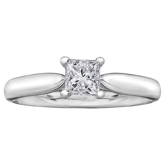 18CT WG PD .50CT P/CUT DIAMOND RING