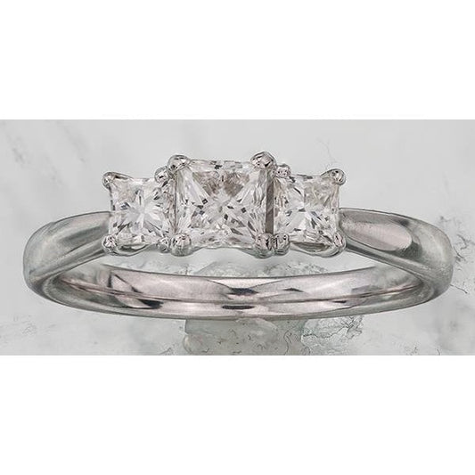18CT WG/PD P/CUT .50CT TW DIAMOND RING