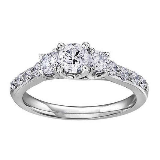 18CT WG/PD .50CT TW DIAMOND RING