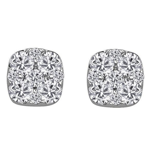 18CT WG/PD .25CT TW DIAMOND EARRINGS