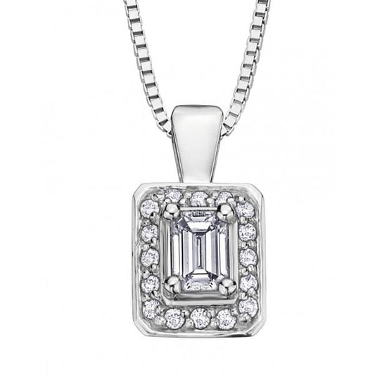 9CT WG .35CT TW DIAMOND PENDANT