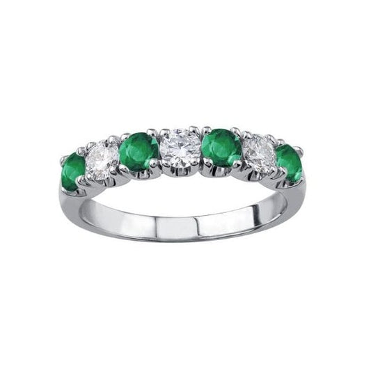 9CT WG EMERALD & DIAMOND RING