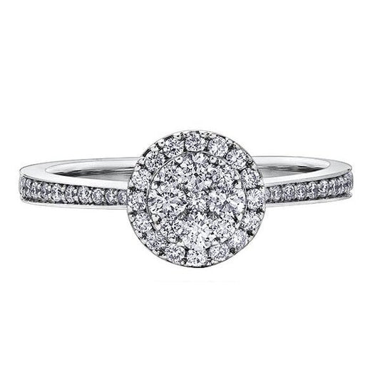 9CT WG .50CT TW DIAMOND RING