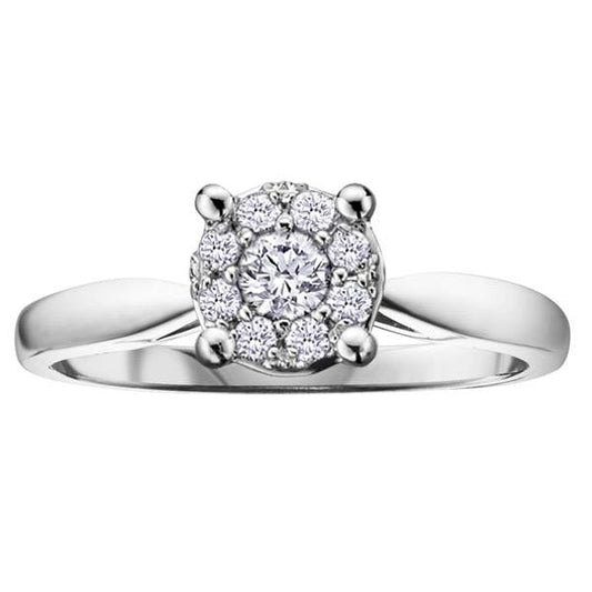 18CT WG/PD .25CT TW DIAMOND RING