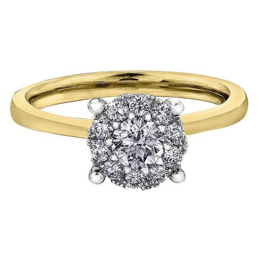 18CT Y/W .25CT TW DIAMOND RING