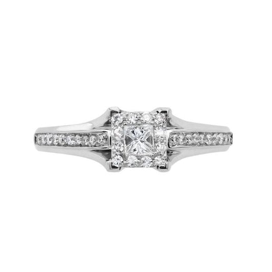 WG PRINCESS CUT .33CT TW DIAMOND RING