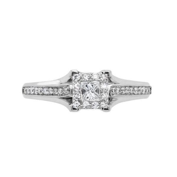 WG PRINCESS CUT .33CT TW DIAMOND RING