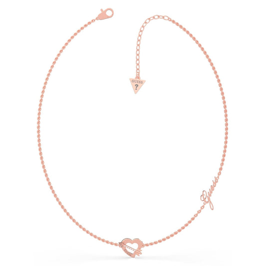 Women's Rose Gold Tone Across My Heart Necklace