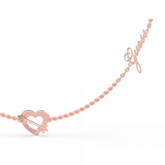 Women's Rose Gold Tone Across My Heart Necklace