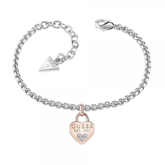 Ladies All About Shine Heart Padlock Bracelet