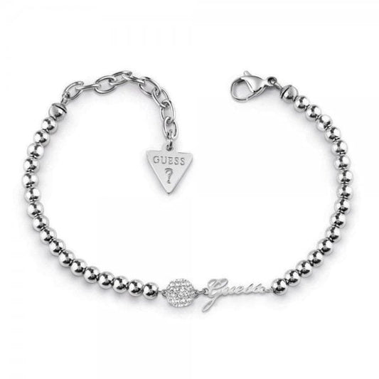 Silver Pave Beaded Chain Bracelet Crystal Sharm
