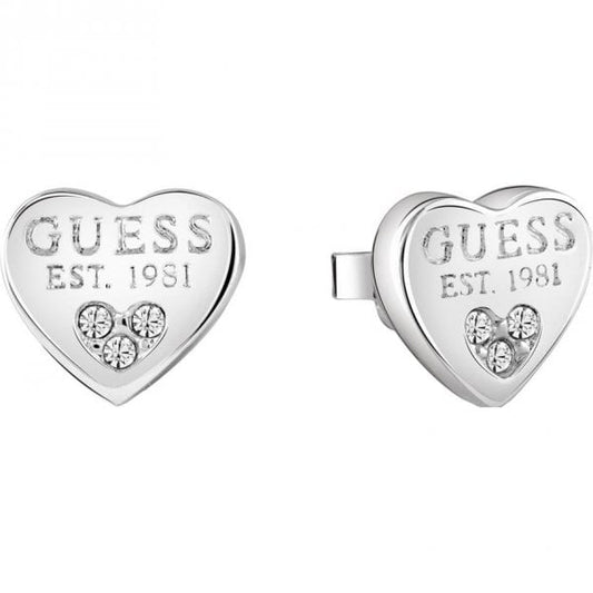 Guess Rhodium Plated Stud Earrings