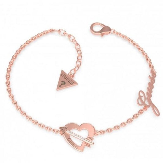 Women's Rose Gold Tone Across My Heart Bracelet