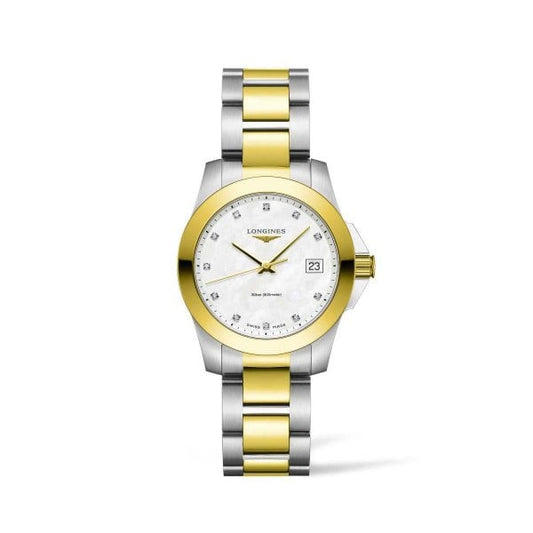 Conquest 34mm Stainles Steel/PVD with Diamonds