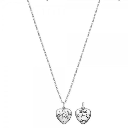 Blind 4 Love Silver Heart Pendant Necklace