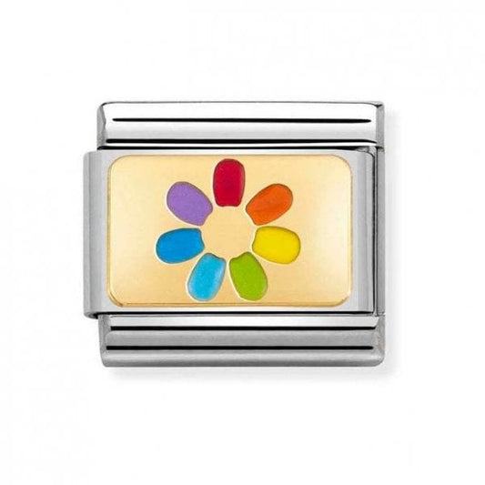 Gold Rainbow Flower Charm