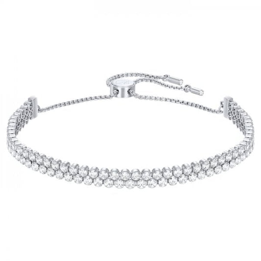 Subtle Bracelet, White, Rhodium plated