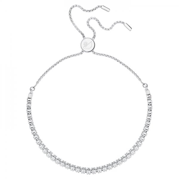 Subtle Bracelet, White, Rhodium plated