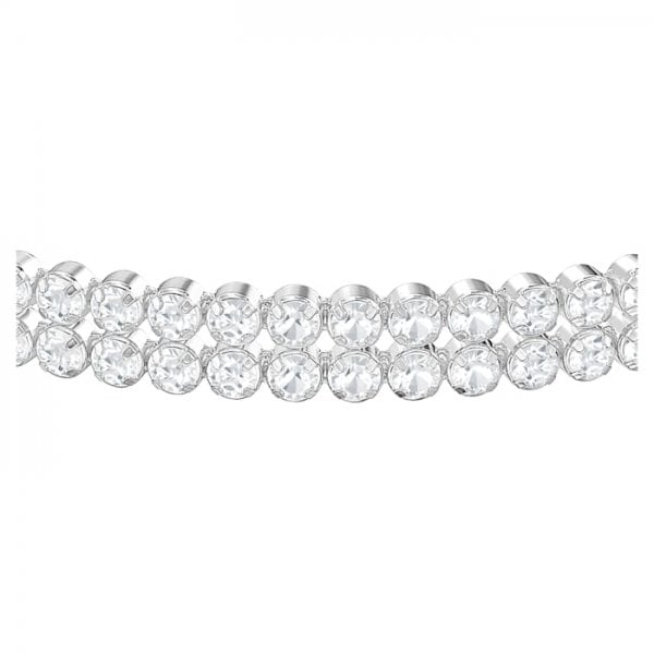 Subtle Bracelet, White, Rhodium plated