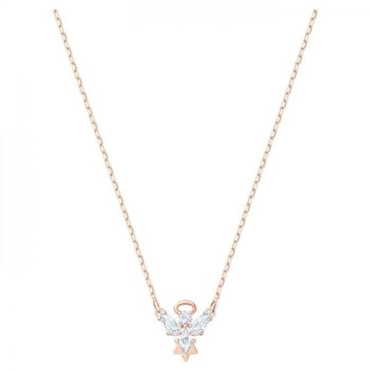 Magic Angel Necklace, White, Rose-gold tone plated