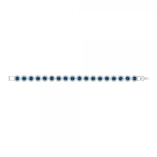 Angelic Bracelet, Blue, Rhodium plated