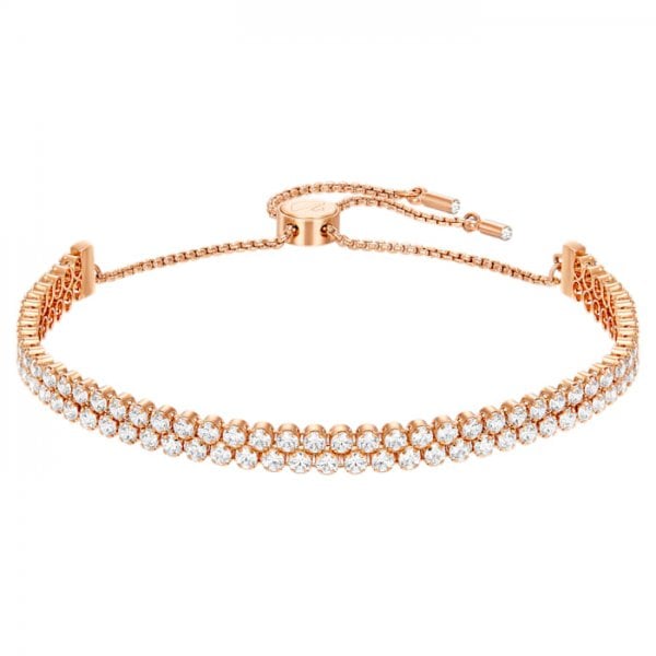 Subtle bracelet, Round cut, White, Rose gold