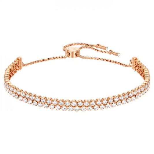 Subtle bracelet, Round cut, White, Rose gold