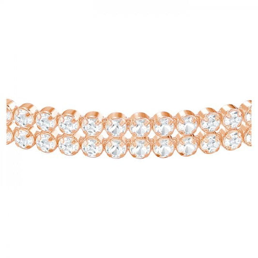 Subtle bracelet, Round cut, White, Rose gold