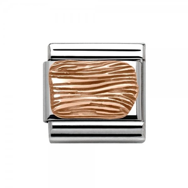 Classic Rose Gold Lines Charm
