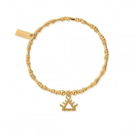 Gold Noodle Bead Fire Bracelet