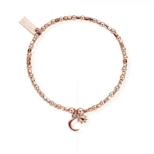 Rose Gold Dainty Moon and Sun Bracelet