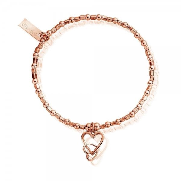 Rose Gold Interlocking Love Heart Bracelet