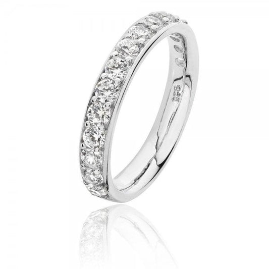 3.5mm Thread Grain Set Cubic Zirconia Ring SIZE N