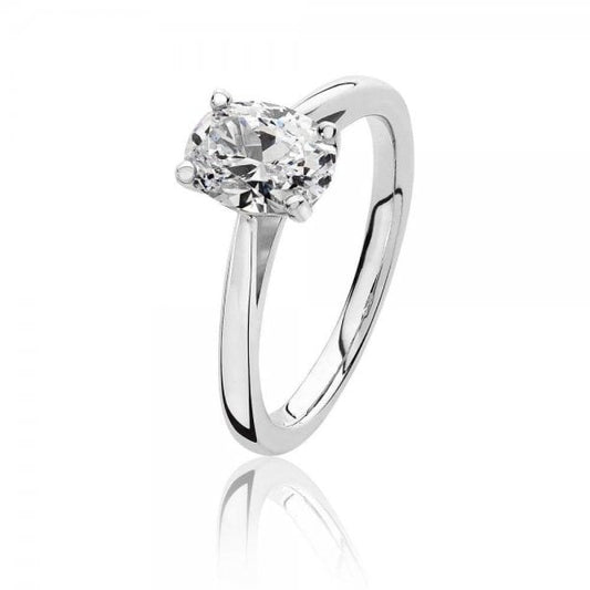 8x6mm Oval Shape Cubic Zirconia Ring SIZE N