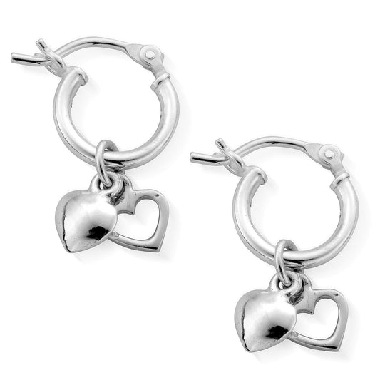 Women's Double Heart Small Hoop Earrings